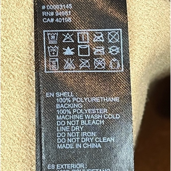 Caramel Brown Faux Leather Mini Skirt Size Small Skater Back Zipper - Picture 15 of 16